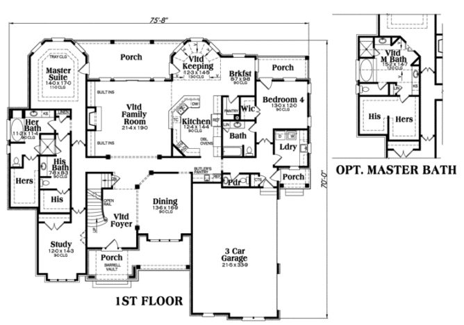 Luxury Plan: 3793 square feet, 4 bedrooms, 4 bathrooms, Pinehurst