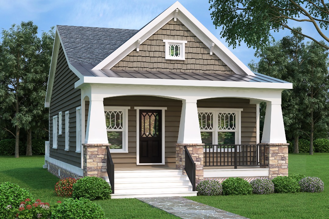 Bungalow Plan: 966 square feet, 2 bedrooms, 1 bathrooms, Roswell